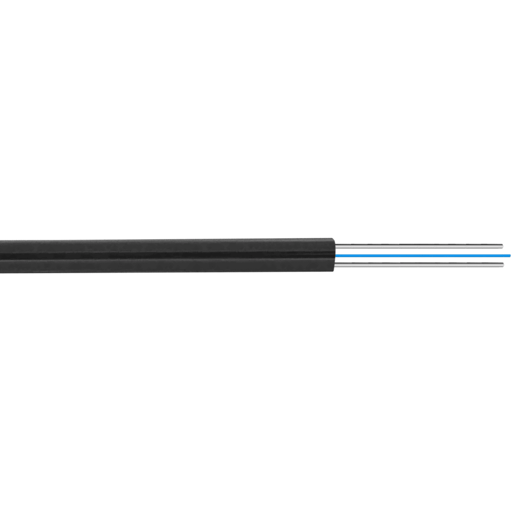 Imagen 2 de Cable Fibra G652 DropCable Exterior FTTH SM LSZH 3x2mm Negra 500m