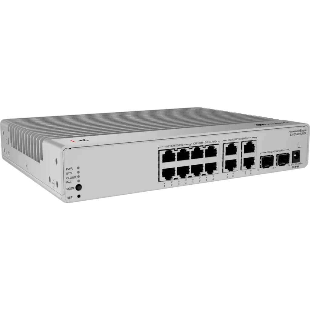 Switch Huawei eKit administrable, 12 puertos RJ45 PoE (8xGigabit PoE+/4*MultiGig