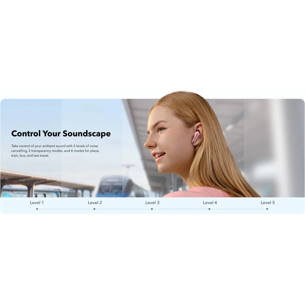 Imagen 8 de Audifono True Wireless Noise Cancelling Liberty 4 NC Soundcore rosa 2