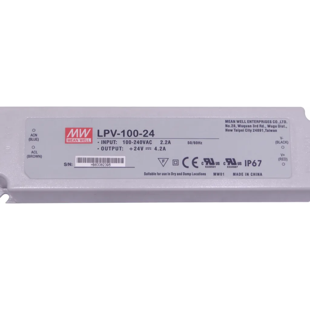 MEANWELL 24V 100,8W 4,2A 100-240VAC Fuente-Poder Plastica IP67 Sellada