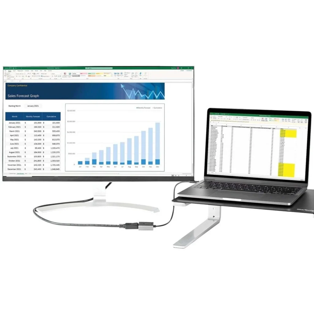Imagen 1 de Adaptador USB-C Macho a DisplayPort v1.4 Hembra 8K 60Hz funciona c/ThB3 StarTech