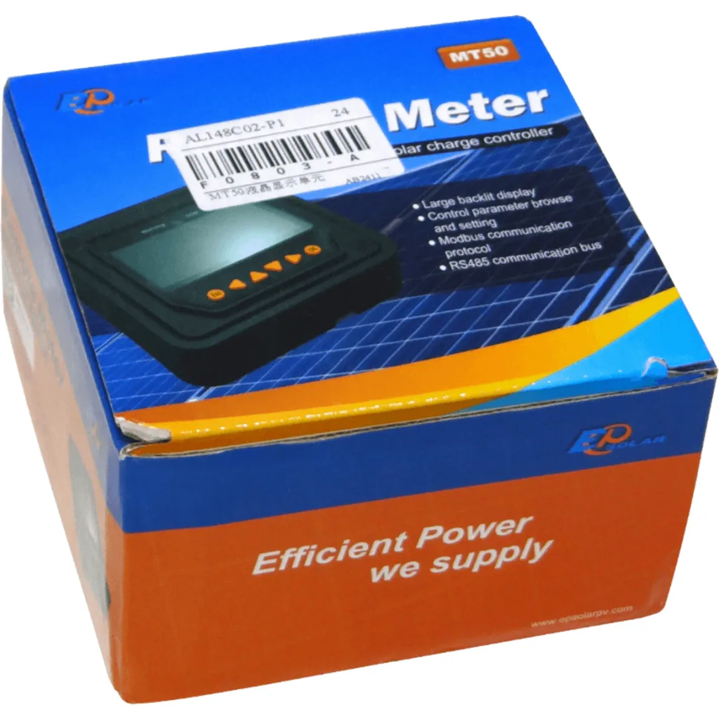 Imagen 2 de EPSOLAR Controlador 1-RJ45 c/Base LCD-ilumin 5V RS485 114x114mm EPEVER
