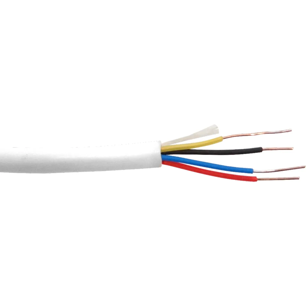 Imagen 1 de 4C 100mts 24AWG CCA 4-Pin 2par Alambre Aleacion Blanco Redondo 4x0,5mm