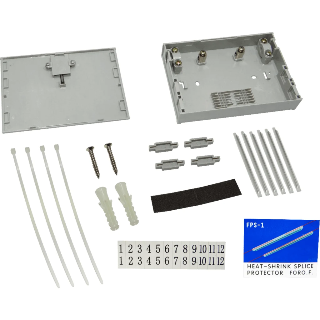 6-Manguito de-Paso 4-CL-Rectang IP20 Caja Gris Terminacion Fibra NAP