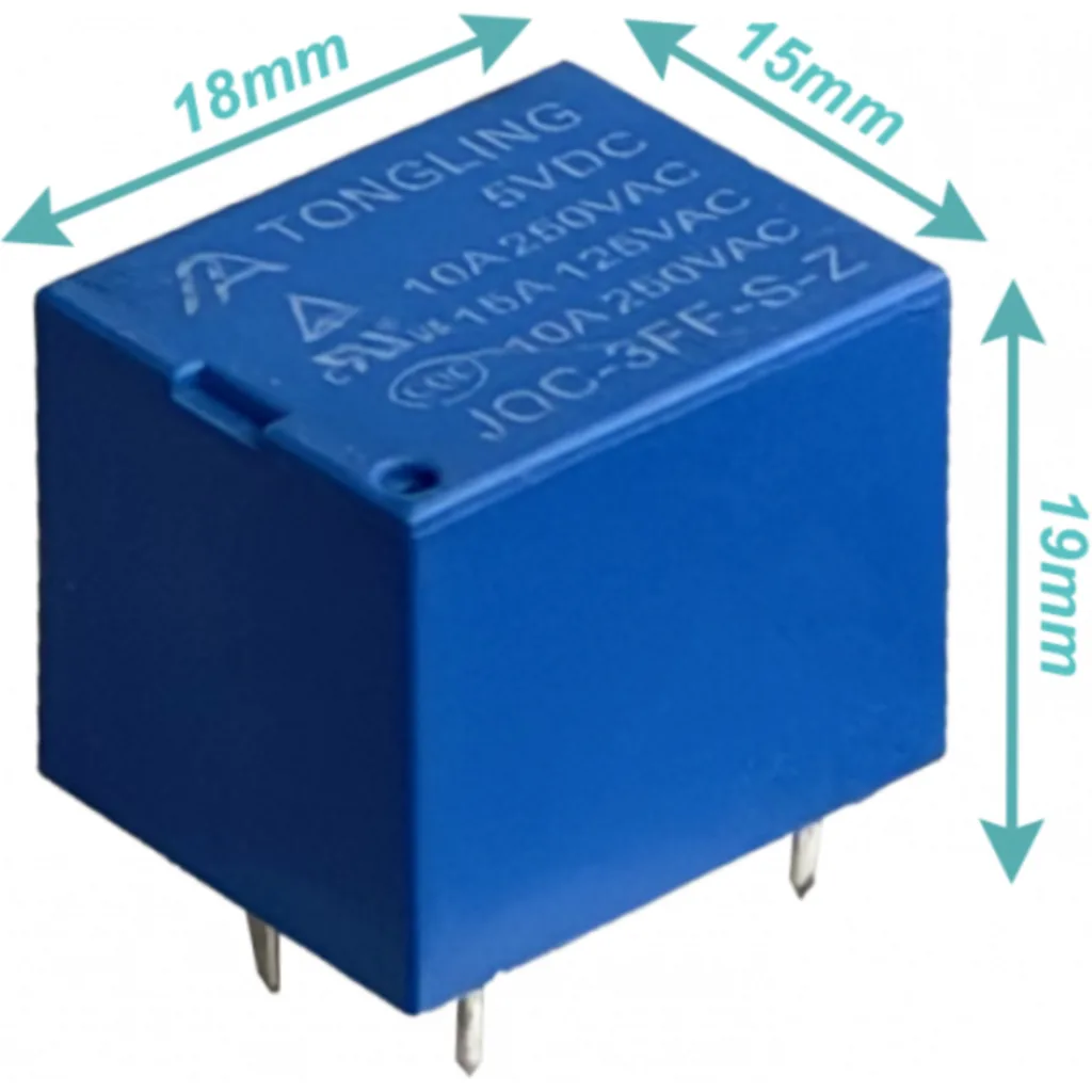 Imagen 3 de Coil-5VDC 5-pin NA/NC 10/15A-250VAC Rele Solenoide Relay