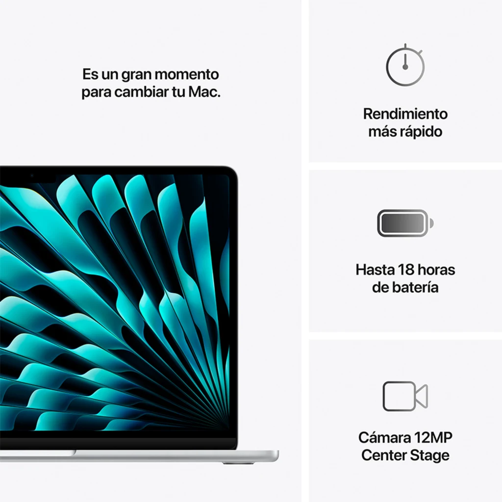 Imagen 2 de MacBook Air 13.6/ M4 10C/ GPU 10C/ 24 RAM/ 512GB Silver