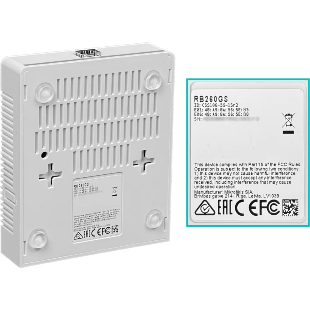 Imagen 5 de Router Mikrotik RB260GS 5 Puertos 1Slot SFP