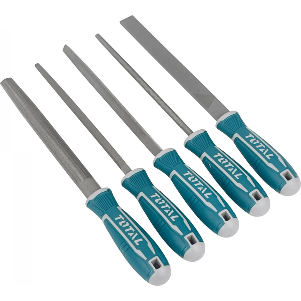 TOTAL Set limas 5-piezas Acero T12 8-pulgadas 203mm THT918516