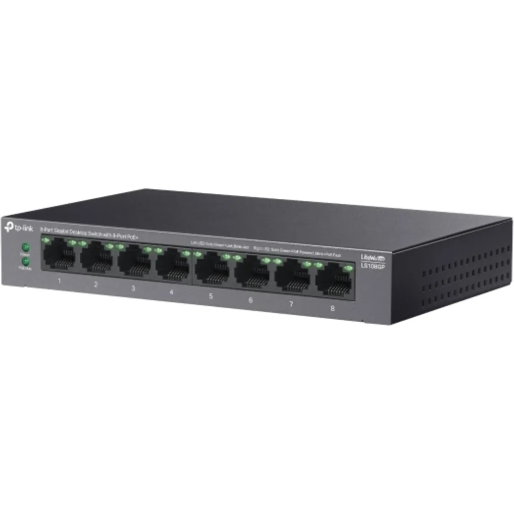 Imagen 2 de TP-LINK SWITCH 8-PORT GIGABIT DESKTOP 8-Port PoE+ UN / LS108GP