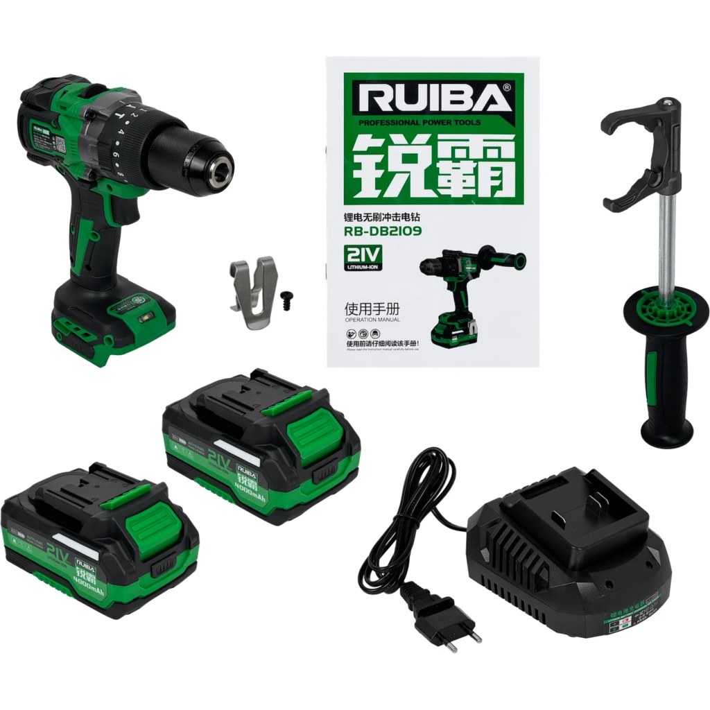 Imagen 2 de RUI Taladro inalambrico Percutor 1,5-13mm + 2 Bateria-Litio 21V 4Ah