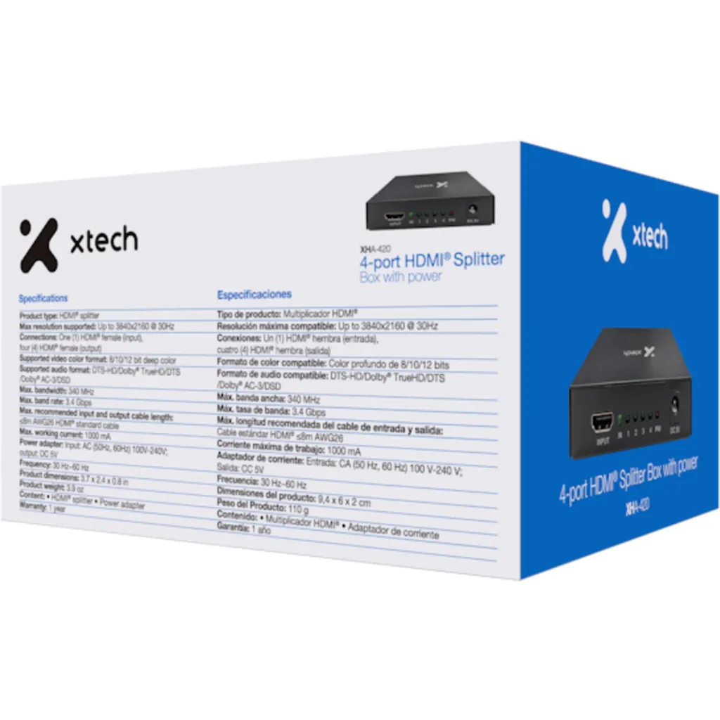 Imagen 8 de Xtech - HDMI Splitter - 1 Input to 4 Output XHA-420