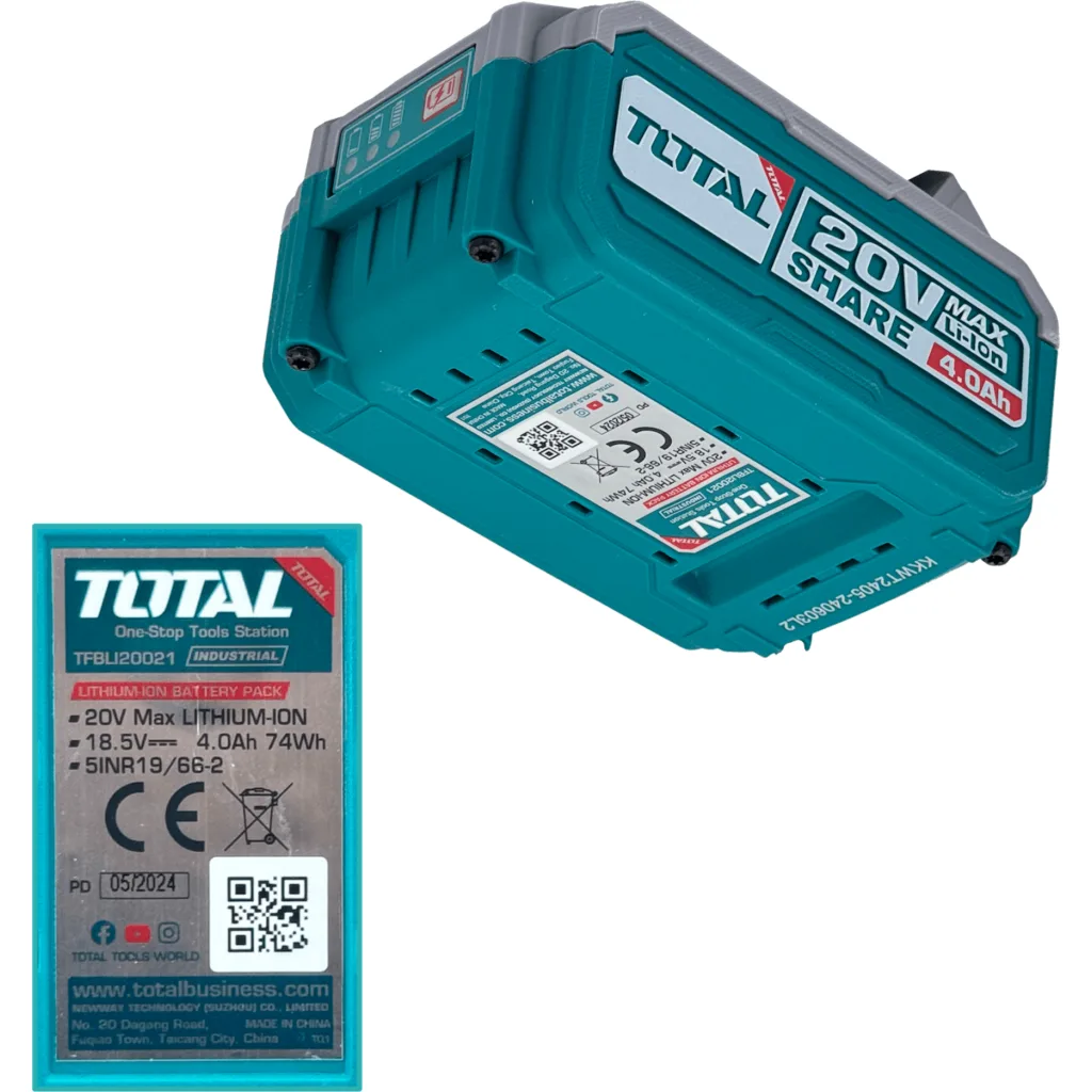Imagen 1 de TOTAL Bateria Litio 20V 80Wh Li-ion Recargable 4000mAh P20S TFBLI2002