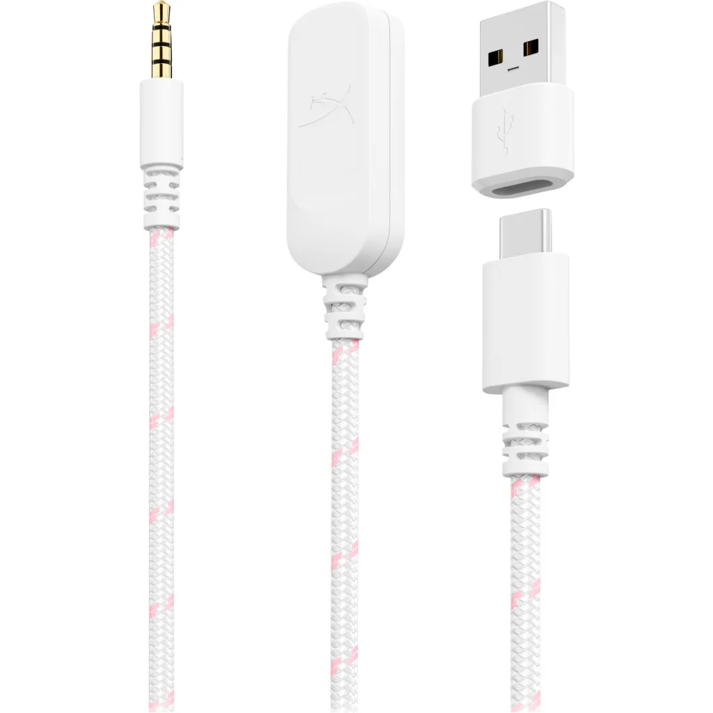 Imagen 2 de Audífonos Gamer Alámbricos HyperX Cloud III USB C/A 3.5mm DTS Blanco/Rosa