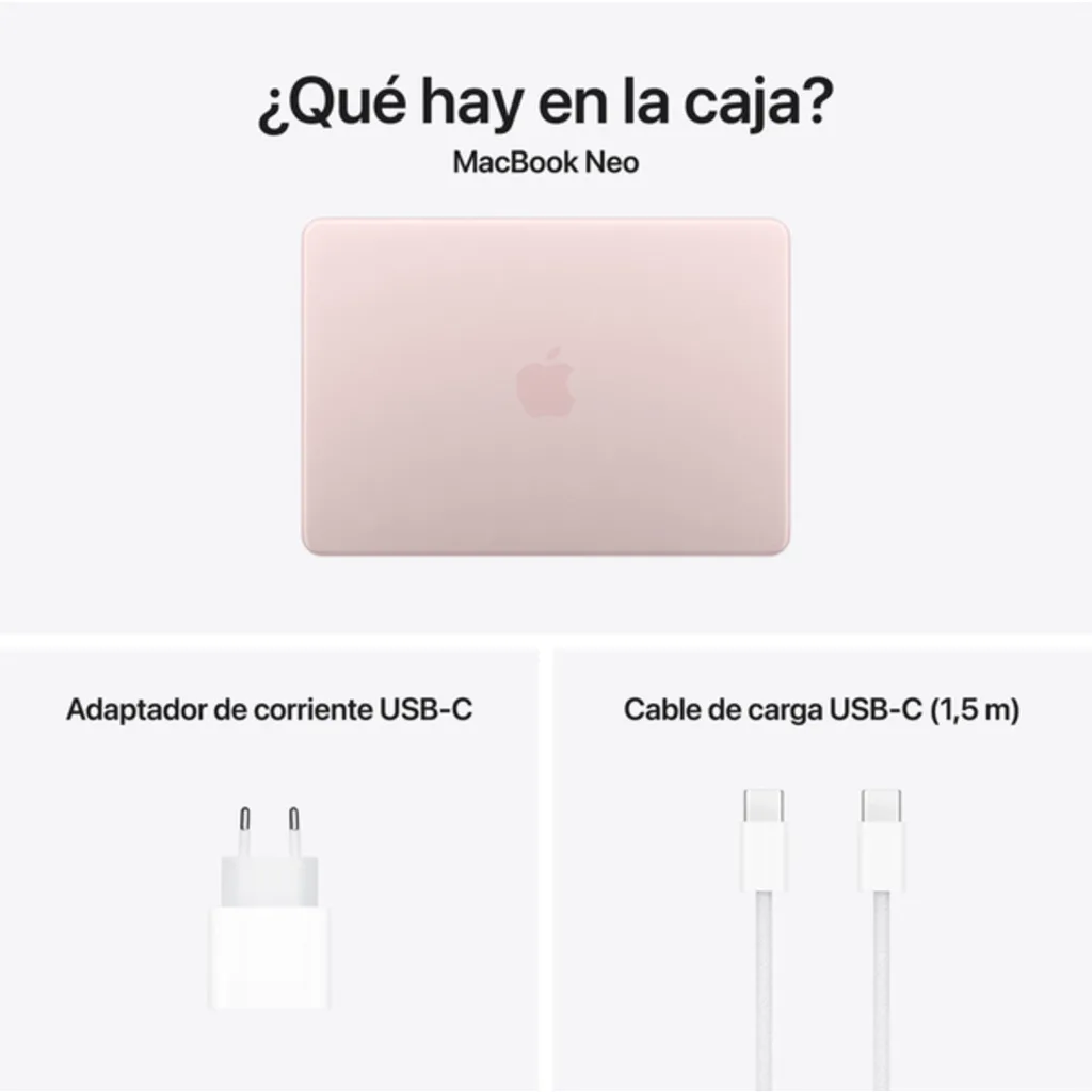 Imagen 7 de MacBook Neo 13/ A18 6C/ GPU 5C/ 8 RAM/ 512GB touch ID rosado