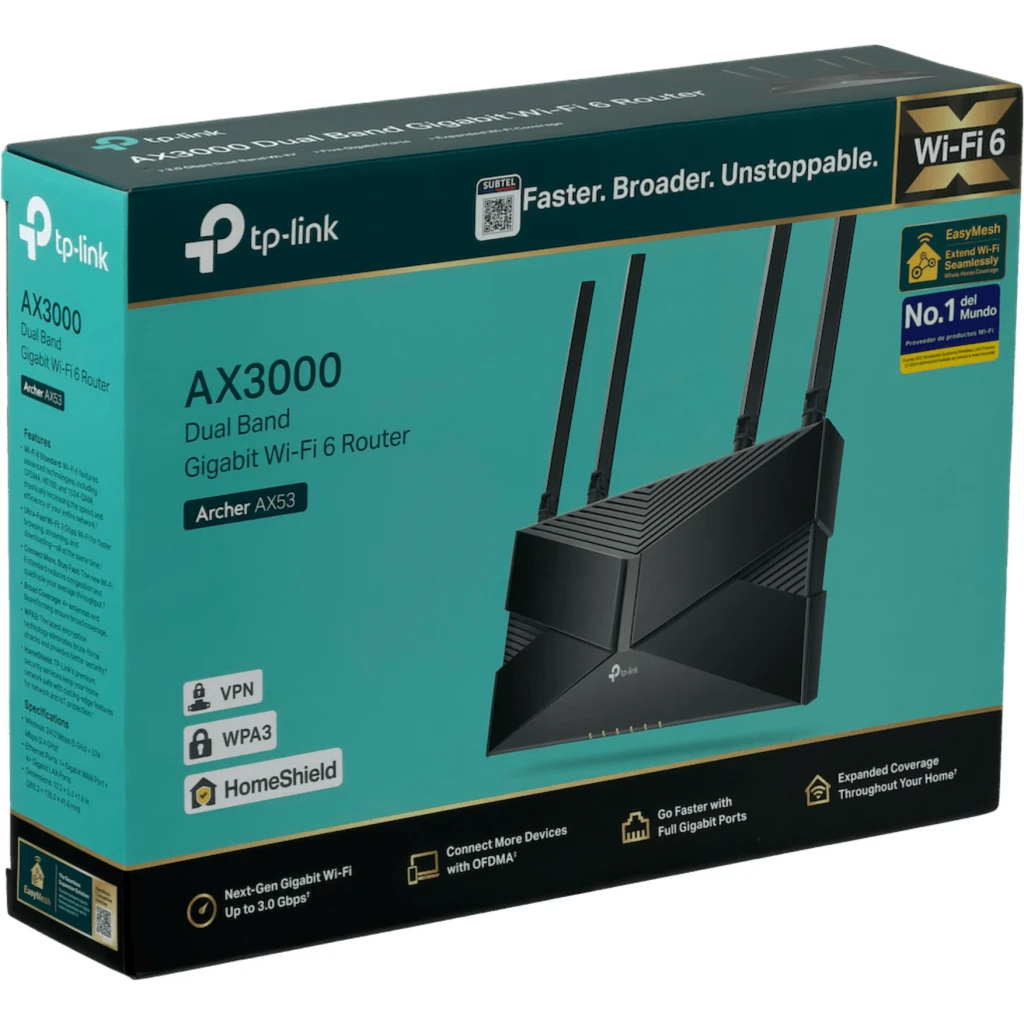 Imagen 7 de TP-LINK AX3000 4-1000 1-WAN 5GHz+2,4GHz 2,4+0,6gbps 4-ant-fijas WiFi6