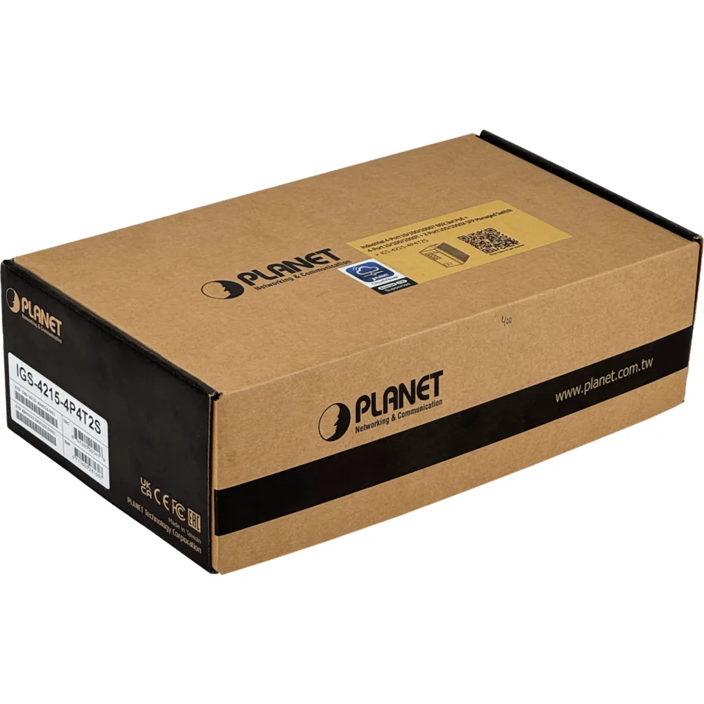 PLANET 8-1000(4PoE-at) 2-SFP 144W-tot RielDIN Switch Industrial 4P4T2S