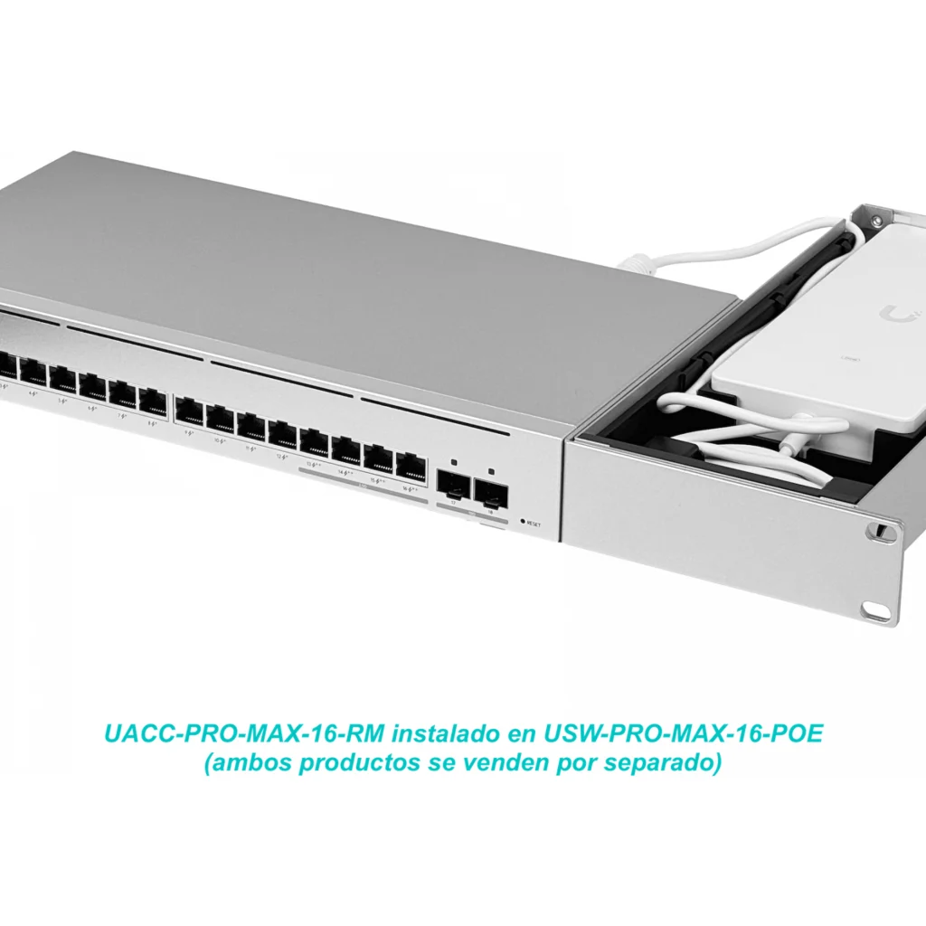 Imagen 3 de "UniFi Pro Max 16 Rack Mount - 1U, Cable Management & Adapter Storage, 19"" Rack