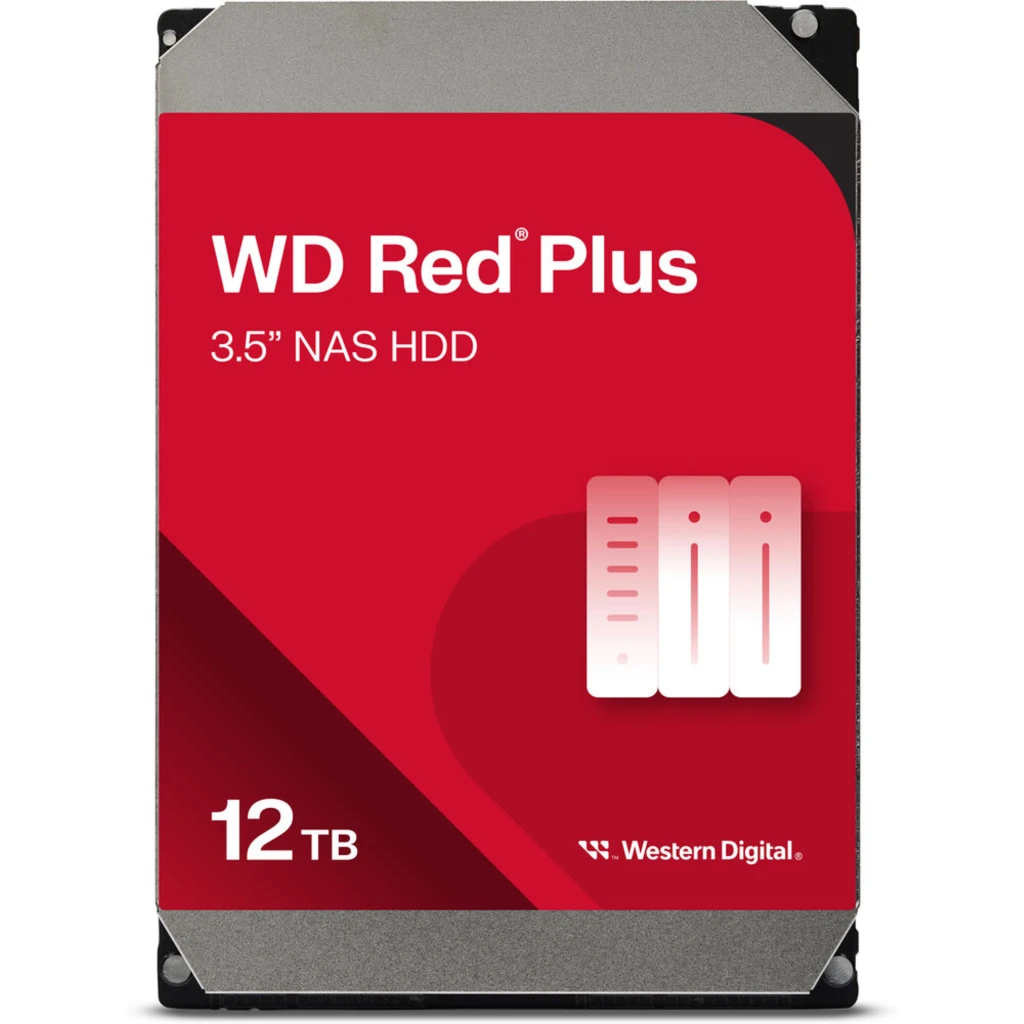 Disco Duro Western Digital Red Plus 12TB 3.5" 7200RPM SATA3 6Gbps 512MB para NAS