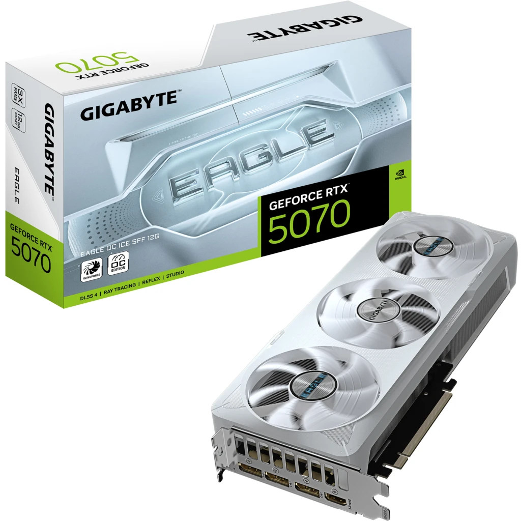 Tarjeta de Video Gigabyte NV RTX 5070 EAGLE OC ICE SFF 12GB GDDR7 3*DP HDMI ATX 