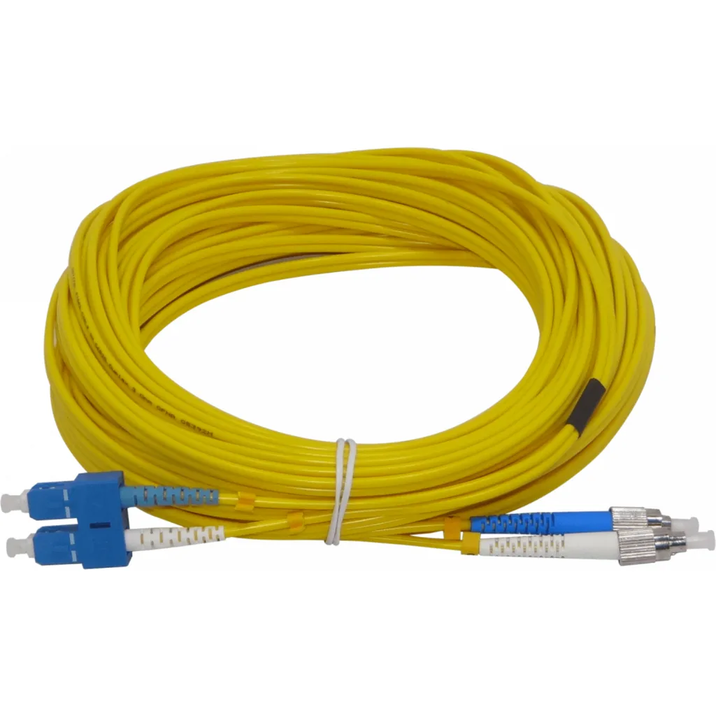 LSZH 15mt SC-FC MonoModo SM Duplex Jumper Cable Fibra 9/125um 3.0mm