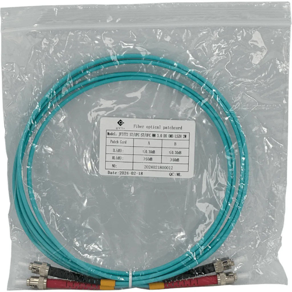 2mt ST-ST OM3 Multimodo MM Duplex Jumper Fibra 3.0mm 50/125um LSZH 