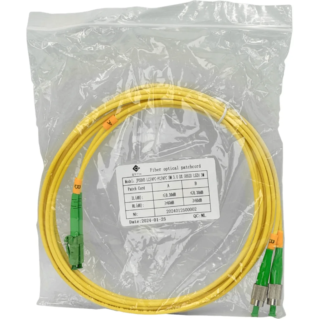 Imagen 2 de 3mt LC/APC-FC/APC MonoModo SM Duplex Jumper Cable Fibra 9/125um