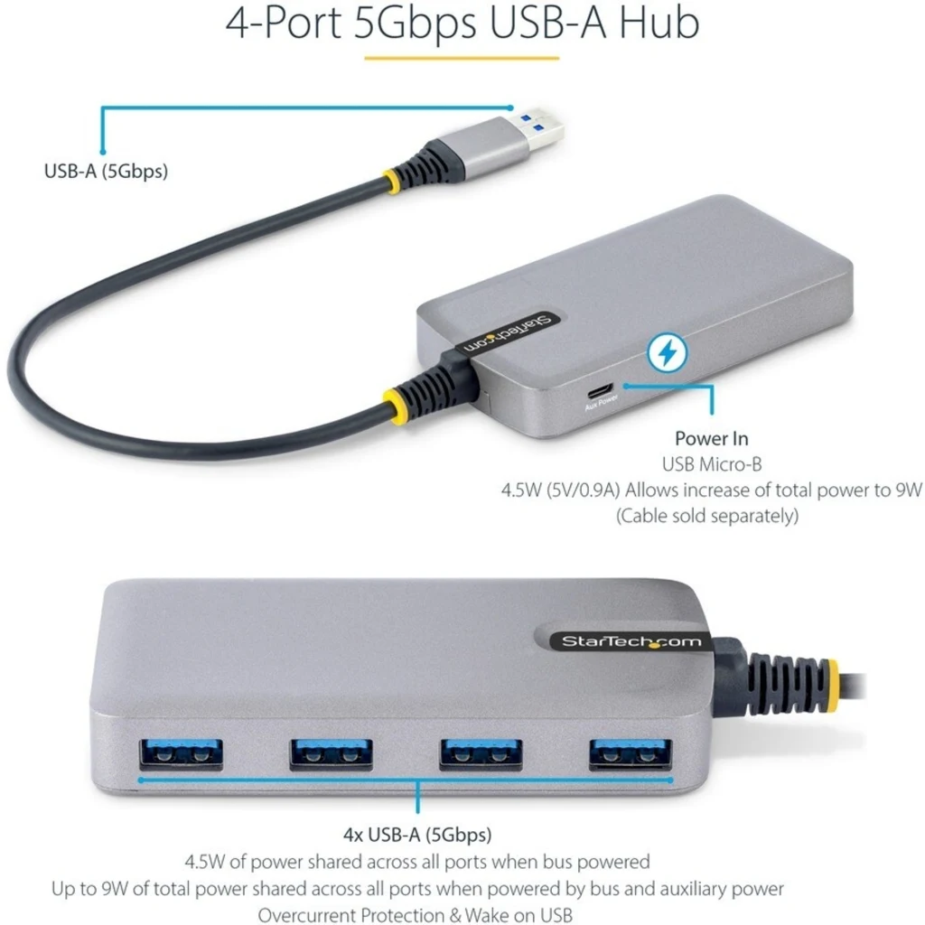 Imagen 3 de 4-Port USB Hub 5Gbps Bus Powered
