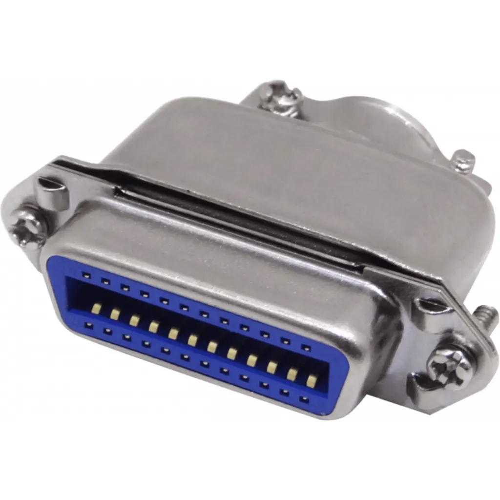Conector 24-pin Hembra soldable Centronics CEN24 c/Tapa-Metalica
