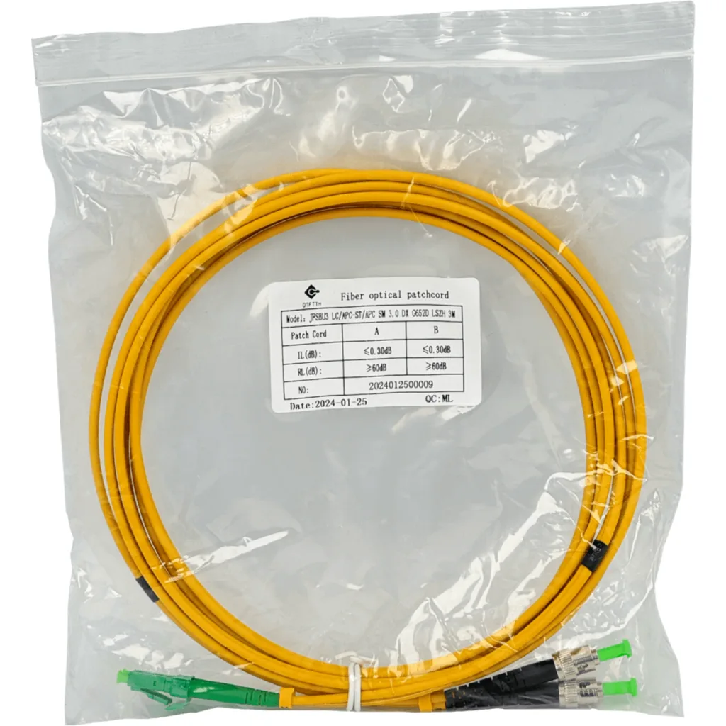 Imagen 2 de 3mt LC/APC-ST/APC MonoModo SM Duplex Jumper Cable Fibra 9/125um 3mm
