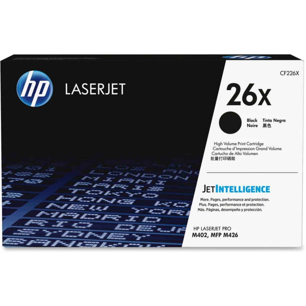 Toner HP 26x Negro Alto Rendimiento para LaserJet Pro M402/MFP M426 9000 Páginas