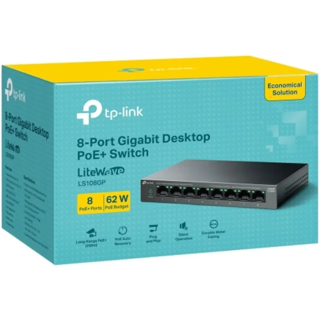Imagen 4 de TP-LINK SWITCH 8-PORT GIGABIT DESKTOP 8-Port PoE+ UN / LS108GP