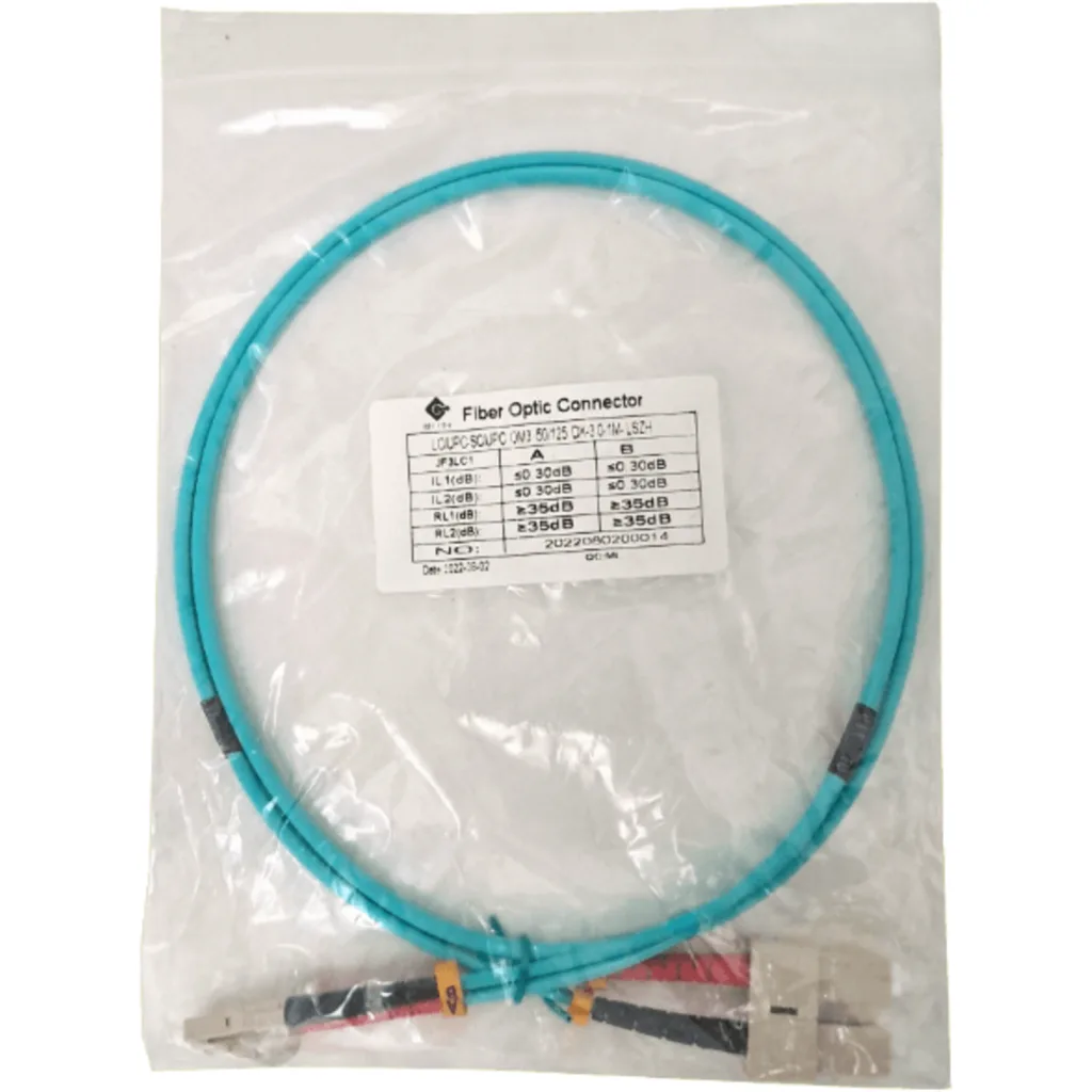 Imagen 1 de 1MT LC-SC OM3 MULTIMODO MM DUPLEX JUMPER FIBRA 50/125UM 3.0MM LSZH