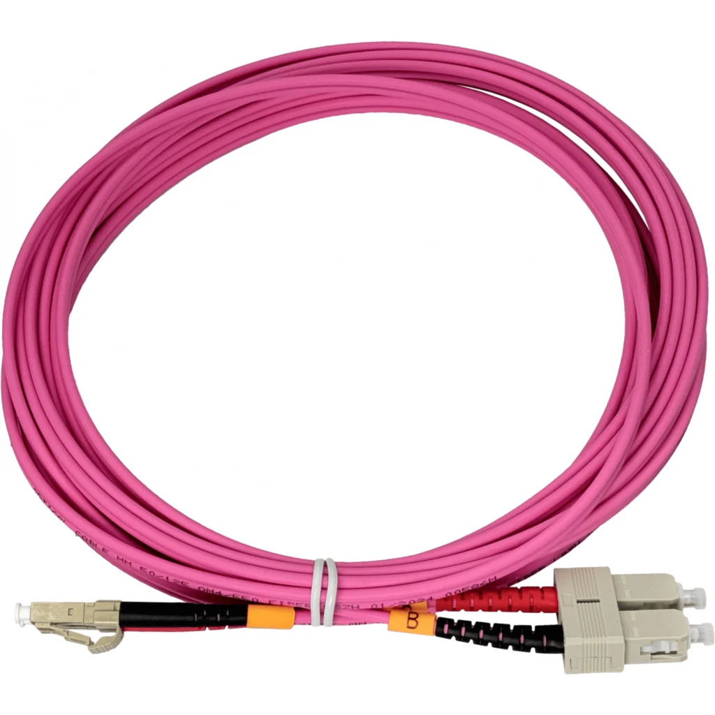 Imagen 1 de LSZH 5mt LC-SC OM4 MultiModo MM Duplex Jumper Fibra 3.0mm 50/125um