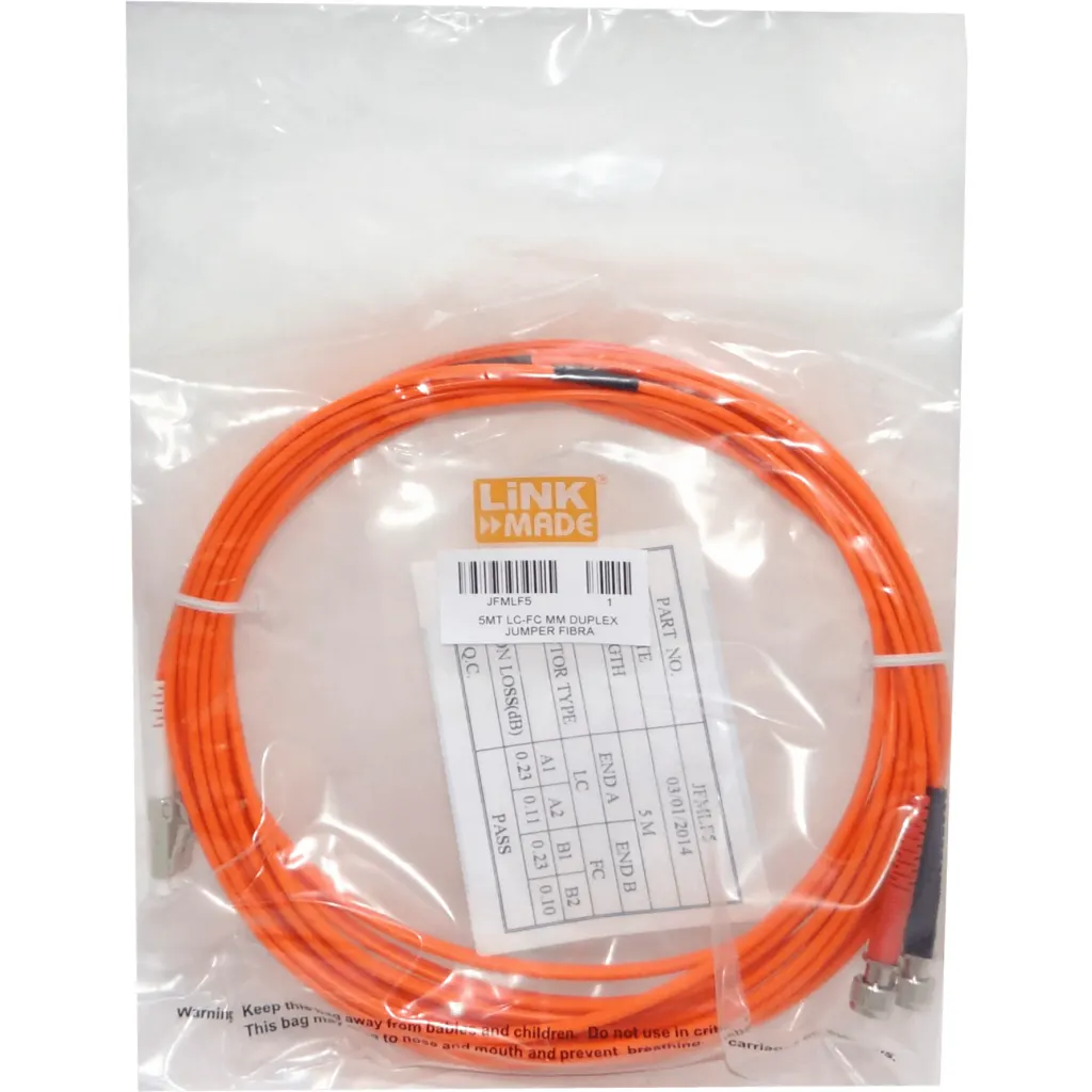Imagen 2 de 5mt LC-FC OM1 MultiModo MM Duplex Jumper Fibra 62.5/125um LSZH 