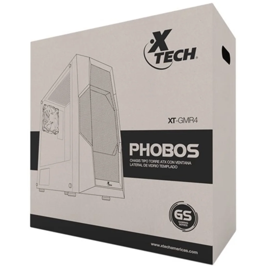Imagen 6 de Gabinete Gamer Xtech XT-GMR4 Phobos Panel lat Vid templado ATX MTower Negro