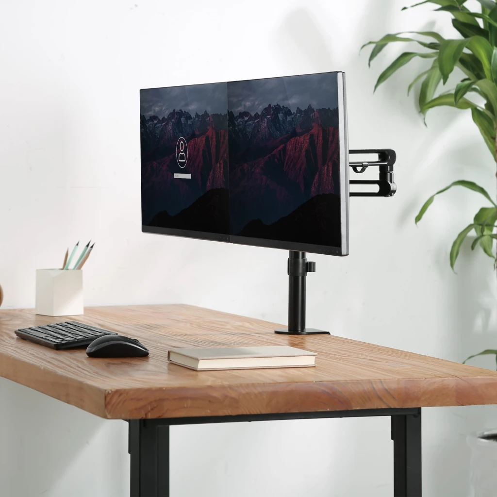 Imagen 6 de StarTech.com Brazo de Soporte para Monitor - Articulado - de Aluminio - para Monitores VESA de hasta 32IN - con Dos Brazos Giratorios - Mount para 2 monitores (brazo ajustable) - aluminio - negro - tamaño de pantalla: hasta 32" - montable en escritorio