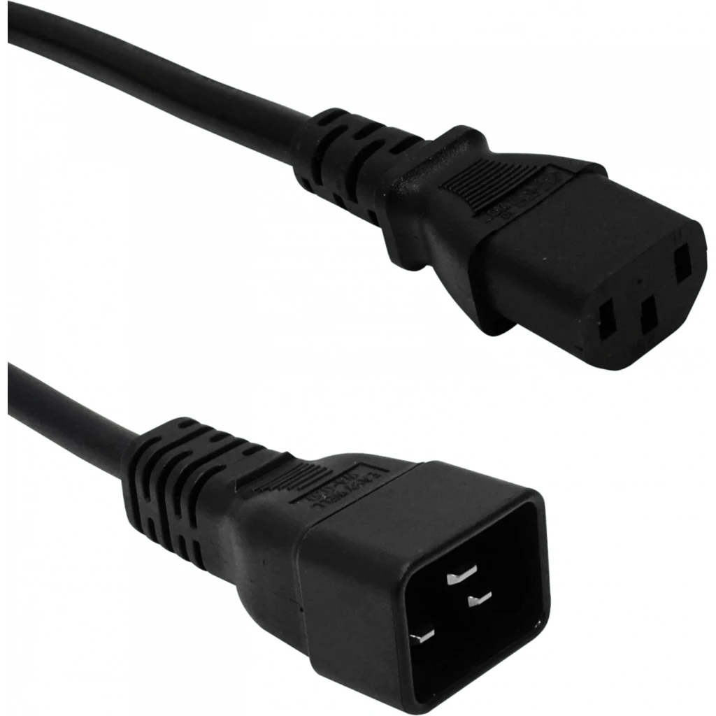 Imagen 2 de C13-Hembra-10A C20-Macho-16A Cable Poder 1,5-1,8mt Negro