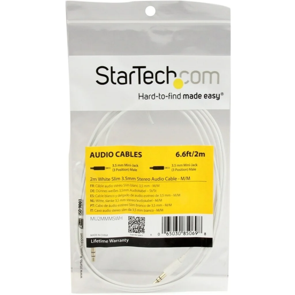 Imagen 3 de Cable de Audio Stereo Jack 3.5mm M/M 2mts p/iPod Otros Color Blanco - StarTech