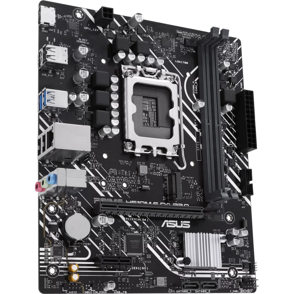 Imagen 2 de Tarjeta Madre Asus Prime H610M-F D4 R2.0 LGA1700 2*DIMM DDR4 HDMI 1Gb LAN mATX