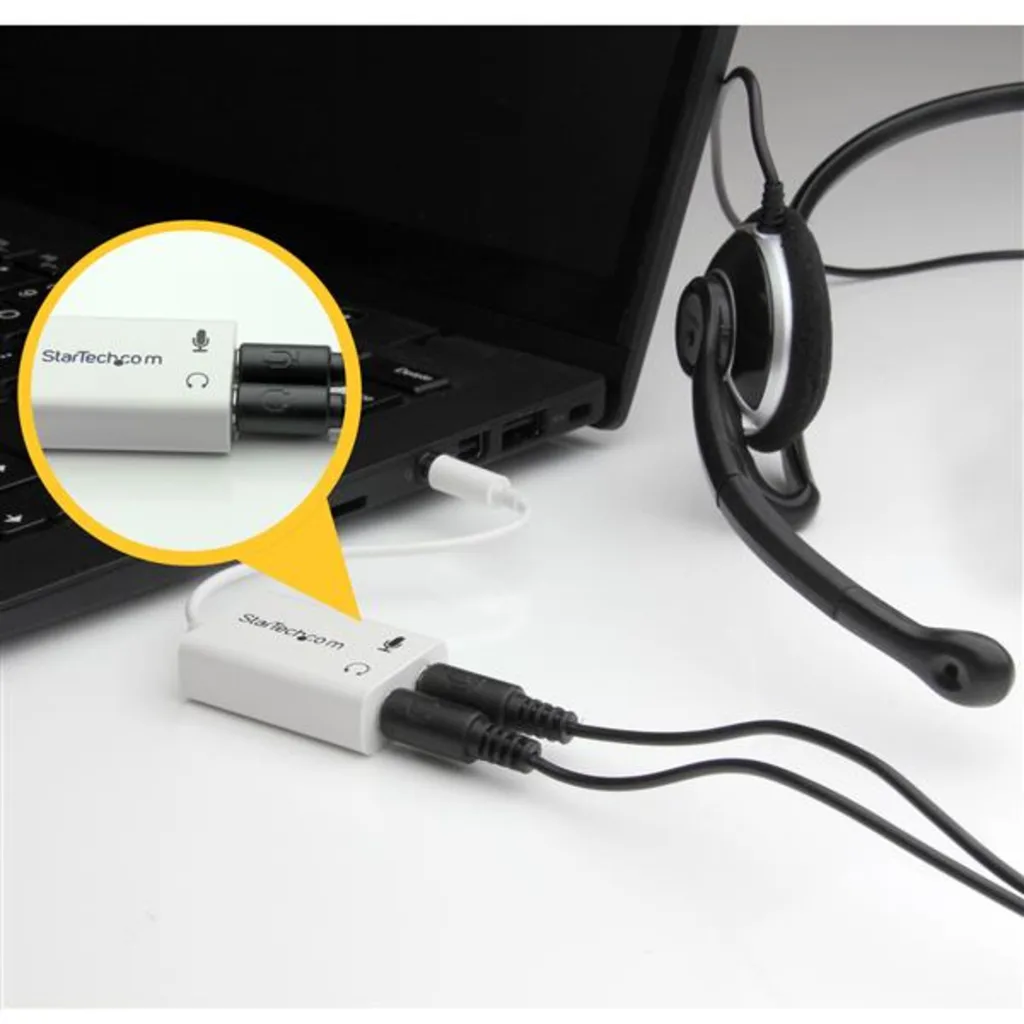 Imagen 4 de Adaptador de Audio StarTech Mini Jack 4 pin Macho a 2x 3 pin Hembra Jack/Mic