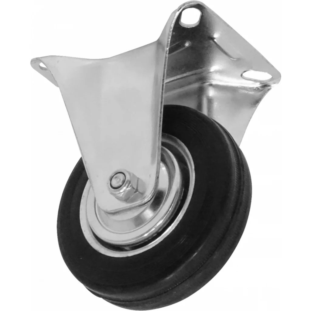 Imagen 2 de Rueda 4-pulgadas Fija Negra Soporta-80Kg 85x100x130mm