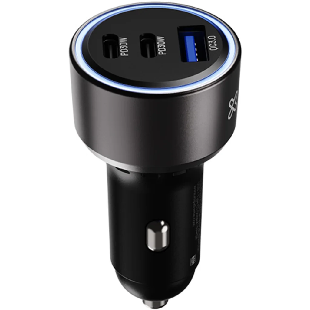Imagen 2 de Klip Xtreme KCC-060 - Car power adapter - 60 Watt - 2 x 24 pin USB-C / 9 pin USB Type A - Cellular phone / Tablet - Car - Para Smartphones, tablets, small devices