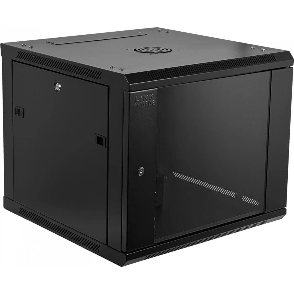 Imagen 2 de Gabinete Muro LINKMADE RK09-6LD, 9U 60cm fondo, Color Negro (DESARMADO)