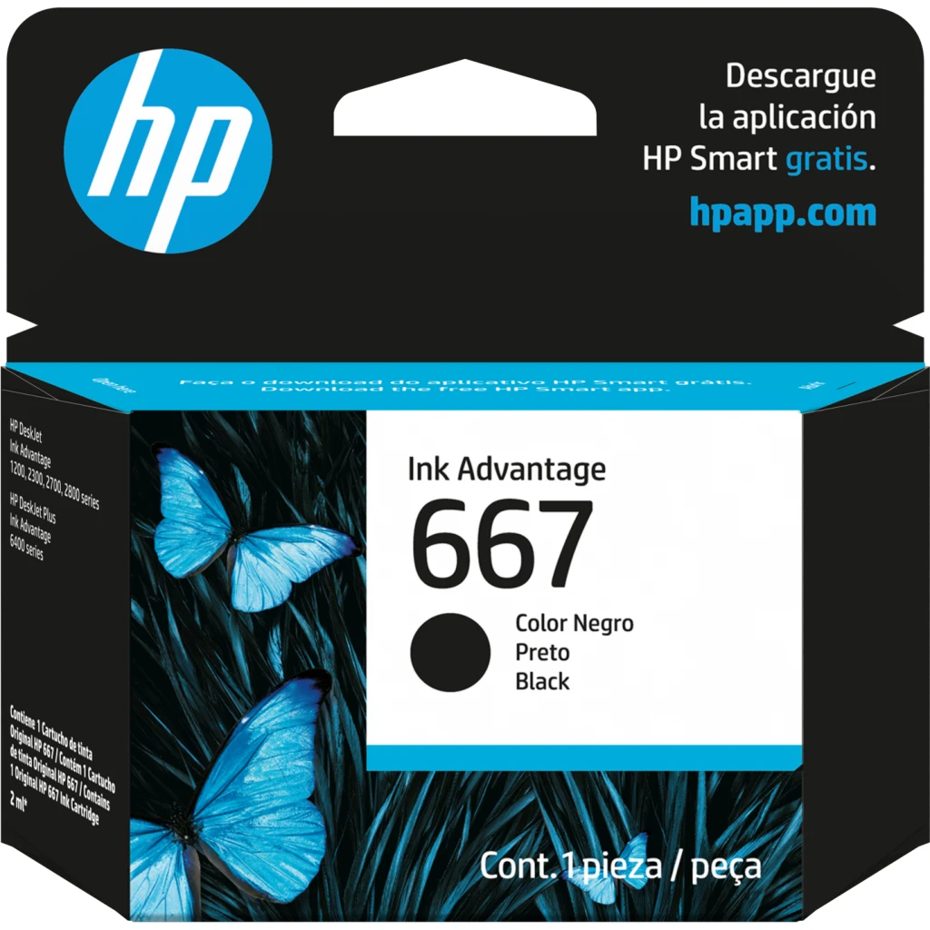 Cartridge HP 667 Negro Comp. DeskJet 6000 6400 1200 2300 2700 4100, 120 Paginas