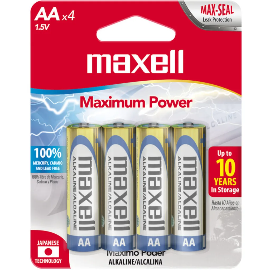 Imagen 1 de Pilas alcalinas AA x4 Maxell LR06BP4 AAX4ALC