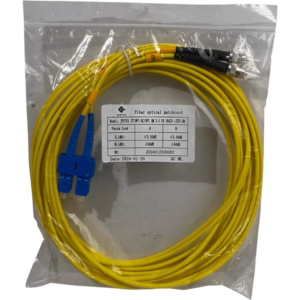 Imagen 2 de 5mt ST/UPC-SC/UPC MonoModo SM Duplex Jumper Cable Fibra 9/125um 3mm