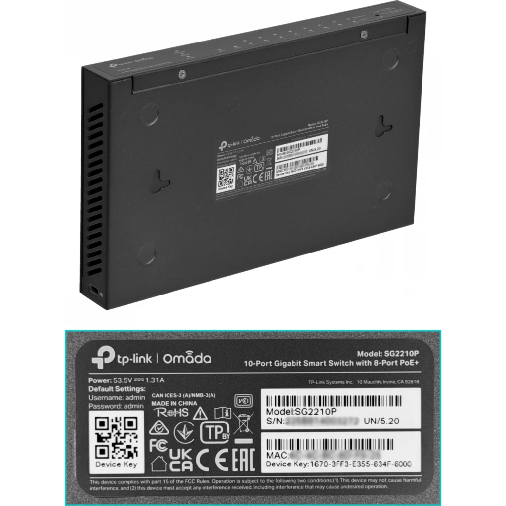 Imagen 2 de TP-LINK 8-1000-PoE-at 2-SFP 53W-tot Switch Smart Desktop inc48V Omada