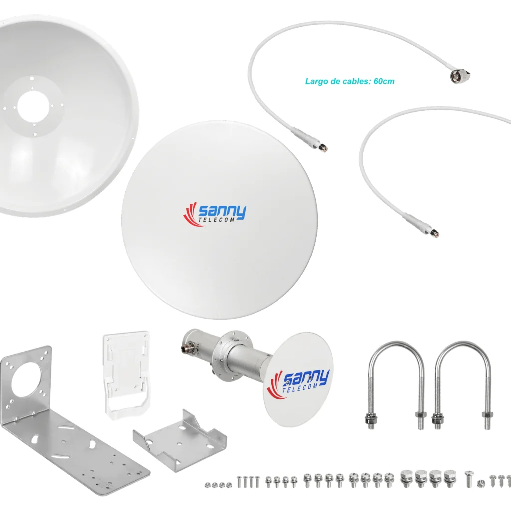 Imagen 2 de SANNY 4,9-6,5GHz 23dBi 2-N-H Slant-45o 2x2 Antena Dish