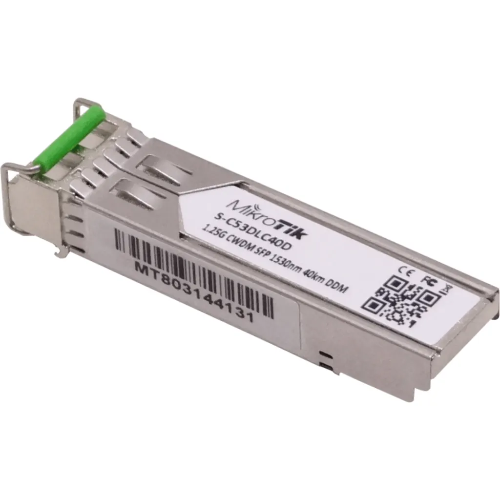 Modulo SFP CWDM 1.25G 1530 nm, doble LC, alcance 40 km y DDM. Ideal para transpo