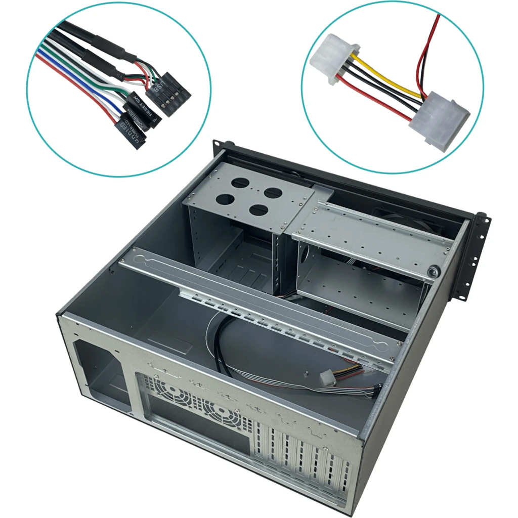 Imagen 3 de LINKMADE 4U Case Rack Micro-ATX y ATX 4-PCI-Low-Profile req/Fuente-ATX